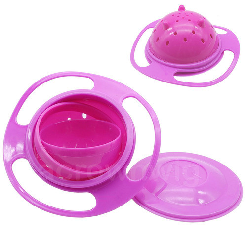 Bebé Niño Niños Gyro Alimentos Tazón Snack Platos Antiderram 0