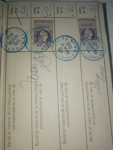Antigua Libreta De Pago De Remate De Terrenos Luchetti 1