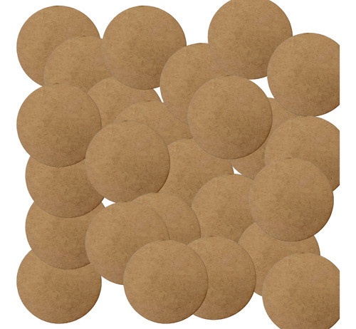 Kit Com 50 Bolachas Ø2cm De 6mm De Espessura Mdf Cru Círculo 1