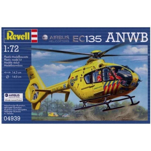 Helicoptero Ec 135 Anwb 1/72  Marca Revell Topgun 0