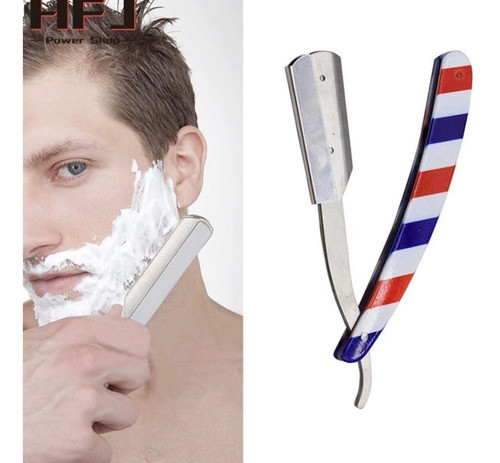 Navaja 3 Cuerpos Rojo Blanco Y Azul Barberia Barbero 0