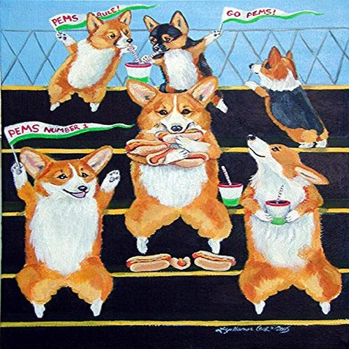 Caroline's Treasures 7286gf Go Team Corgi Pembroke Garden Fl 0