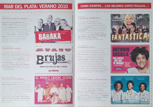 Folleto Aplausos Del Multiteatro Piaf Brujas Gasalla Baraka 1
