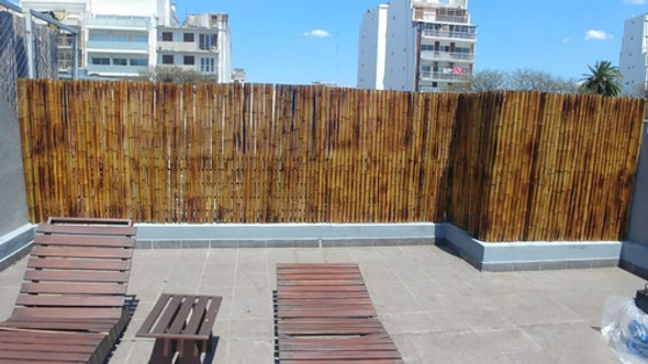 Cerco De Caña Tacuara Bambu Flameado - Quemado X 2.00 Alto 1