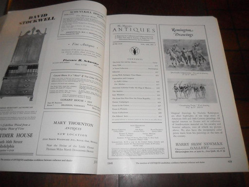 Revista Antiques 1948 Decoracion Antiguedades Texas Issue 1