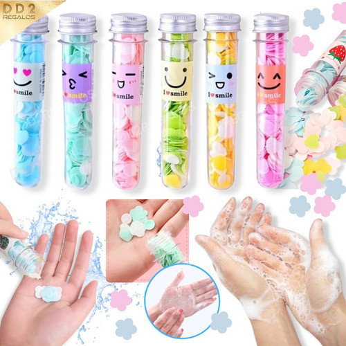Tubitos Con Mini Jabón Láminas Para Manos Cartera Souvenirs 1