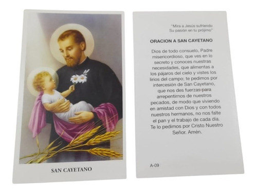 Estampas San Cayetano Cajetano Santo Santoral X 100 0
