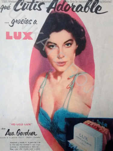 Antigua Publicidad Clipping Jabón Lux Ava Gardner - Año 1957 0