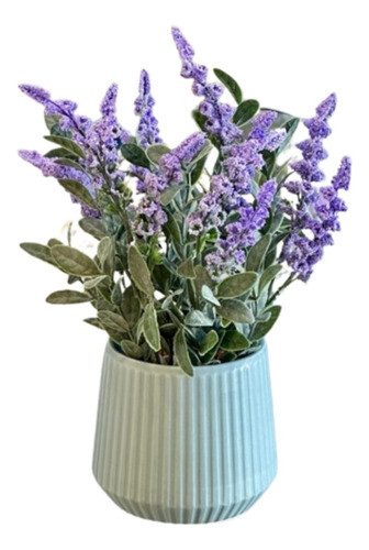 Planta Flores Artificial Lavanda Maceta Alto 28cm X Ø 10cm 0
