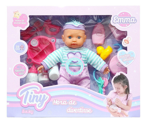 Muñeca Bebote Sonido 29cm Mi Primer Bebe Y Accesorios Tiny 0
