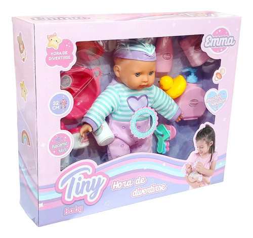 Muñeca Bebote Sonido 29cm Mi Primer Bebe Y Accesorios Tiny 1