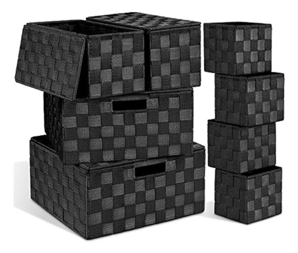 Cestas De Almacenamiento Lovstorage Con Tapas Para Organizar 0