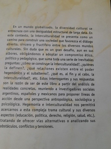 Hegemonía E Interculturalidad Poblaciones Originarias Y Migr 1