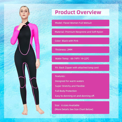 Flexel Traje De Neopreno Completo Para Mujeres, Traje De Neo 1