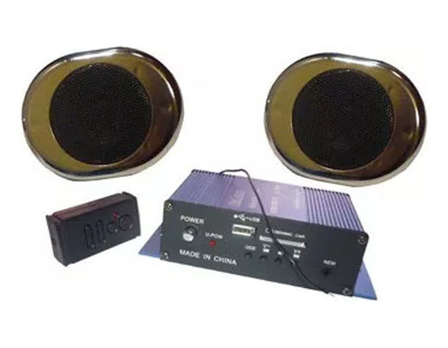 Kit Audio Moto Potencia Parlantes Usb Mp3 Control Sd Iael 0