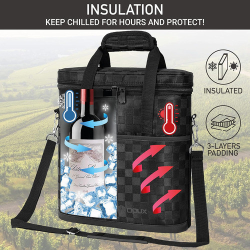 Bolso Aislado Para 3 Botellas, Ideal Para Picnic Y Playa 1
