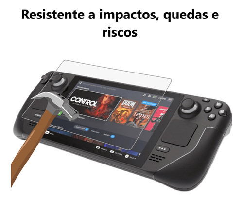 Kit Para Steam Deck 2x Pelicula De Vidro + Adesivo Carbono 1