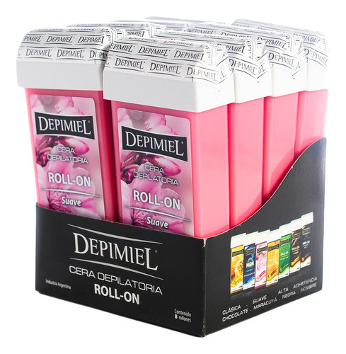 Depimiel X 8 Cera Depilatoria Roll On Descartable Suave 100g 0
