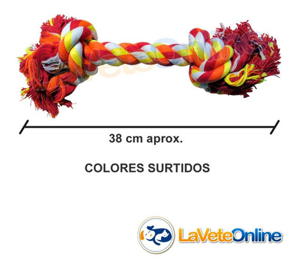 Juguete Soga 38cm Puro Algodon Hueso Limpia Dientes Grande 1 Juguete Soga 38cm Puro Algodon Hueso Limpia Dientes Grande 1