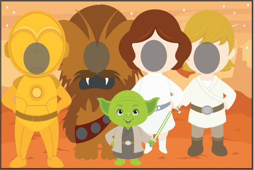 Star Wars Photocall Imprimible Corpóreo Cartel Fotos Banner 0