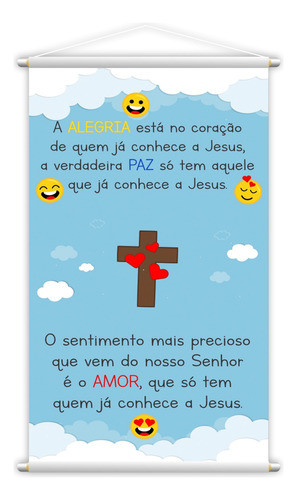 Banner Religioso Alegria, Paz E Amor A Jesus 80x50cm 0