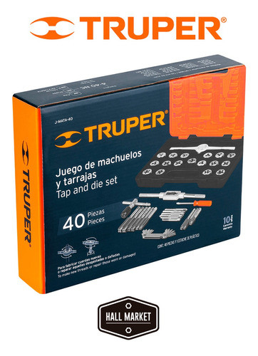 Juego De 40 Piezas De Machos Cojinetes Truper 11442 1