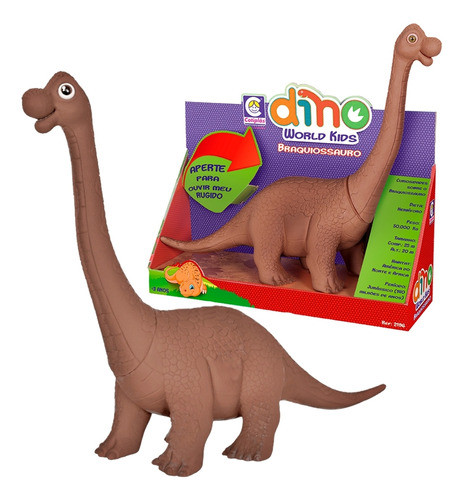 Dinossauro Braquiossauro Dino World Kids Brinquedo  Cotiplas 0