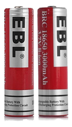Pack 2 Pilas Recargables 18650 Li-ion 3000mah Ebl Ln-8131 1