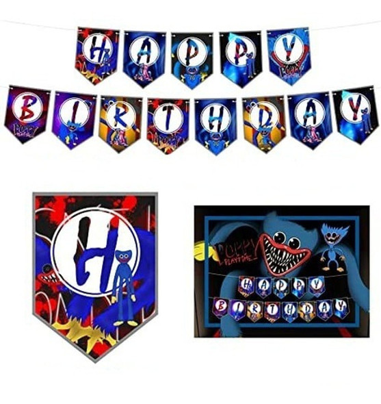 Art.fiesta Adorno Cumpleaños Banderín Huggy Wuggy 0