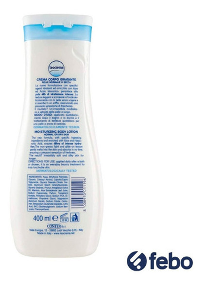 Crema Hidratación Corporal Piel Normal Seca De Aloe Y+ Febo 1