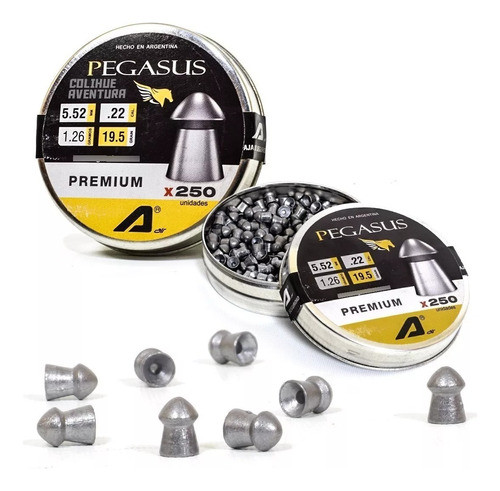 Balines Argus Pegasus Premium Cal 5,5mm- 19.5gr - X250u 0
