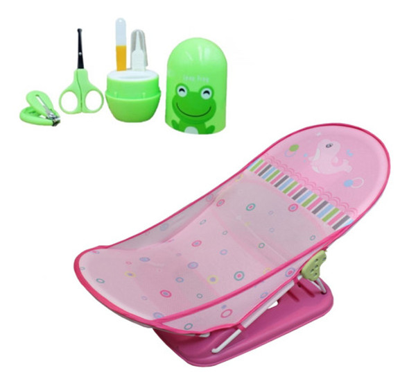 Cadeira Banheira Infantil Bebê 9kg Rosa + Kit Manicure Baby 0 Cadeira Banheira Infantil Bebê 9kg Rosa + Kit Manicure Baby 0