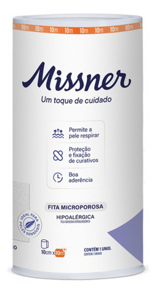 Fita Microporosa  Micropore  Missner 10 Cm X 10 M 12 Un. 0