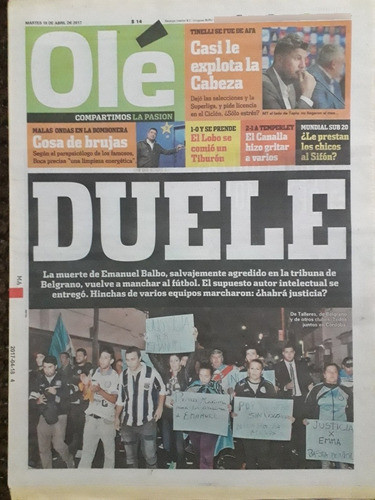 Ole 18 Abril 2017 Emanuel Balbo Belgrano 0