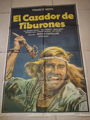 Cazador De Tiburones/poster De Cine Gigante Original/f.nero 0