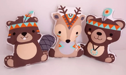 Almohadón Infantil Animalitos Nórdicos Niños Bebé Deco 1