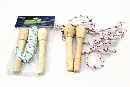 Soga Para Saltar 2,40 Mts De Largo Mango Madera X Unidad 1