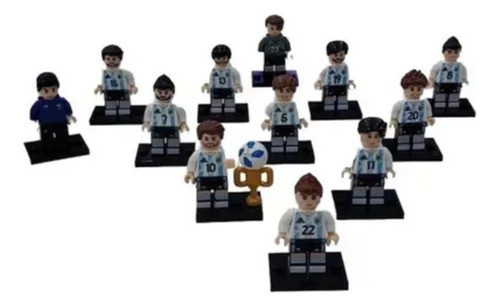 Set X 12 Muñecos P/armar Seleccion Argentina Messi Di Maria 0