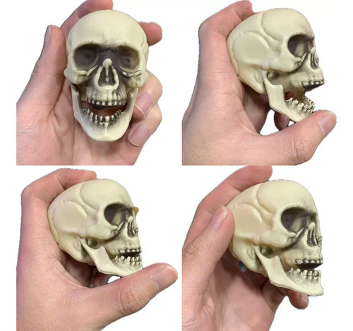 10 Mini Crânio Esqueleto Movimenta O Queixo Festa Halloween 0
