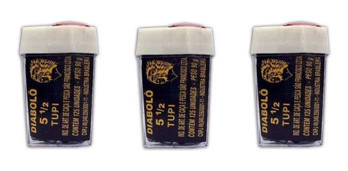 Kit 3 Chumbinhos Para Carabina Diabolô Tupi 5.5 Mm C/ 125 Un 0