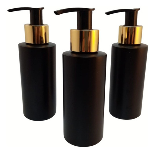 Envase 120ml Negro Con Cremera Metal Dorada (pack 12 Unid) 0