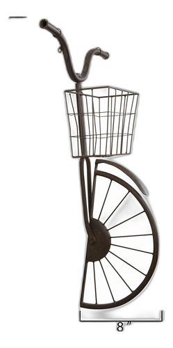 17 L X 30 H Forma De Hierro Moto Decoracion Con Cesta 1