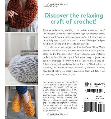 Book : Crochet To Calm Stitch And De-stress With 18 Simple. 1