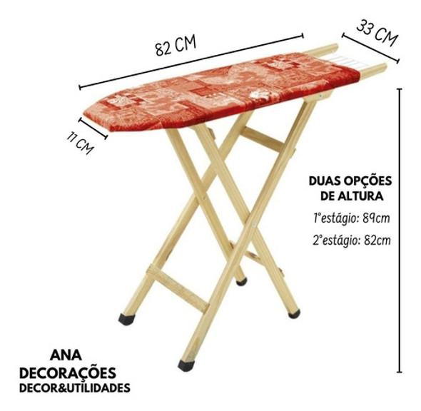 Tábua Para Passar Ajustável Dobrável Casa Lavanderia 1