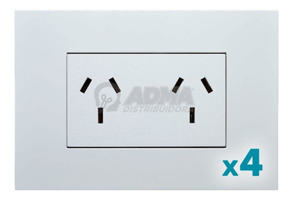 Bastidor Jeluz Platinum Completo Toma Doble Armado Pack X4 1