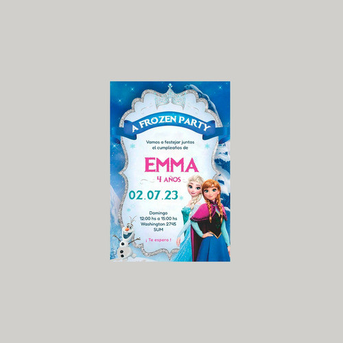 Invitación De Cumple - Frozen X4u - Personalizado 1