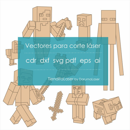 Vectores Para Corte Laser Minecraft Personaje Infanti 1