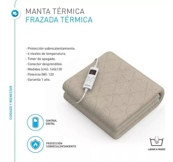 Manta Termica Silfab Frazada 1 Plaza 160x130 6 Temp Beige 1