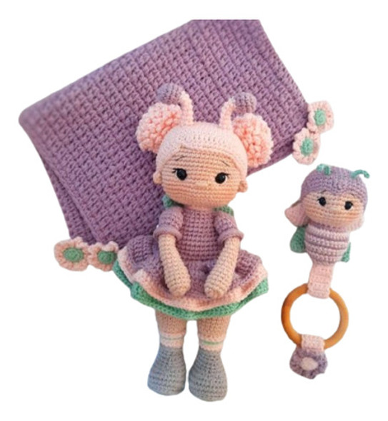 Patrón Amigurumi Muñeca + Sonajero Y Manta Crochet 0