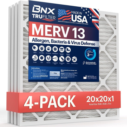 Filtro De Aire Electrostático Hvac 20x20x25cm Merv 13 0